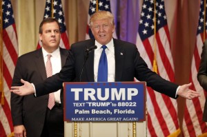 Trump and Christie. Photo by Luke Sharrett/Bloomberg via Getty Images